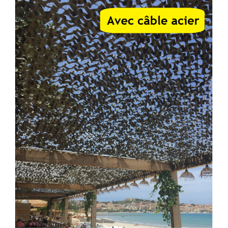 Filet renforcé Bartavel (Câble Acier) - 80% - Beige