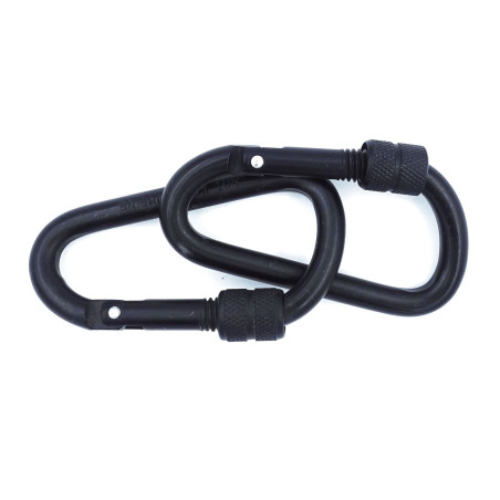 2 mousquetons Aluminium 8cm - Noir