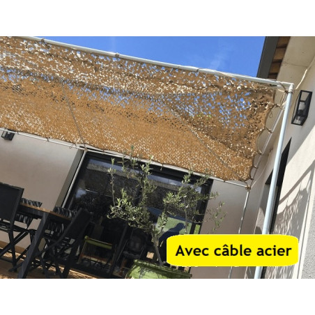 Filet renforcé Bartavel (Câble Acier) - 80% - Sable