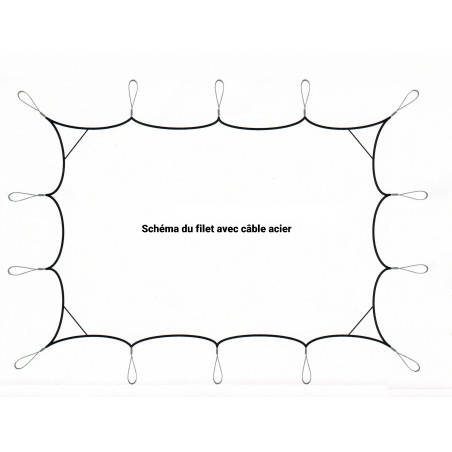 Filet renforcé Bartavel (Câble Acier) - 80% - Sable