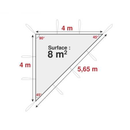 Filet triangulaire - 80% d'ombrage - Blanc