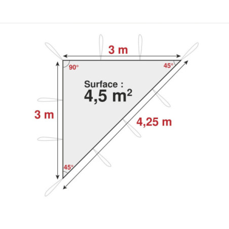 Filet triangulaire - 80% d'ombrage - Blanc