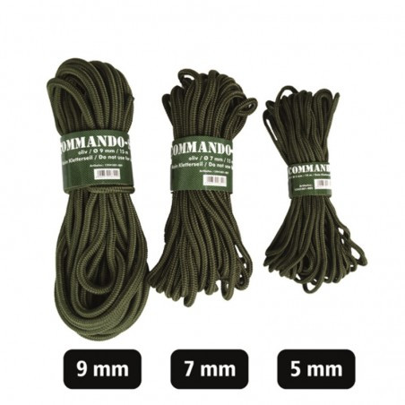 Corde commando Miltec - 15m - Vert